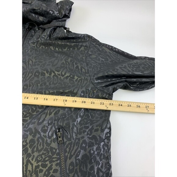 ZYIA Active Black Bomber Jacket Leopard Print Full Zip Lightweight Large New Tag - Picture 13 of 14